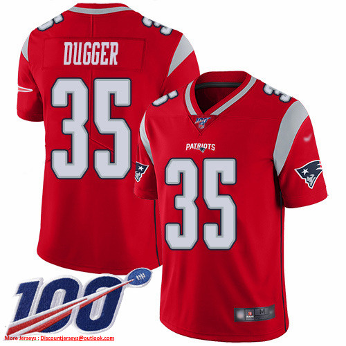 Nike Patriots #35 Kyle Dugger Red Men's Stitched NFL Limited Inverted Legend 100th Season Jersey Nike Patriots #35 Kyle Dugger Red Men's Stitched NFL Limited Inverted Legend 100th Season Jersey