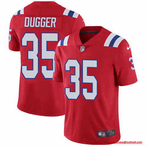 Nike Patriots #35 Kyle Dugger Red Alternate Men's Stitched NFL Vapor Untouchable Limited Jersey Nike Patriots #35 Kyle Dugger Red Alternate Men's Stitched NFL Vapor Untouchable Limited Jersey