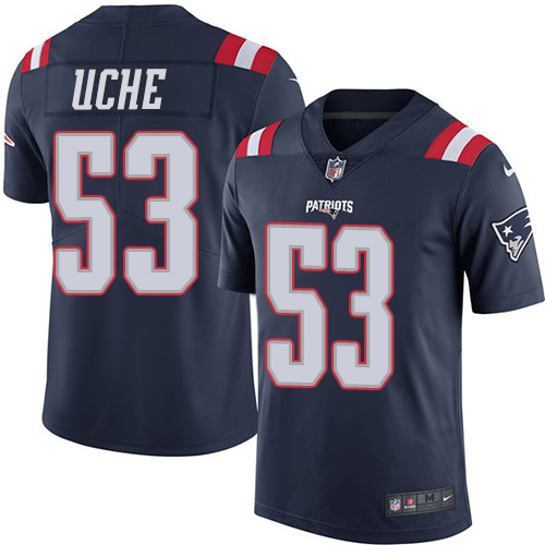 Nike Patriots #53 Josh Uche Navy Blue Men's Stitched NFL Limited Rush Jersey Nike Patriots #53 Josh Uche Navy Blue Men's Stitched NFL Limited Rush Jersey