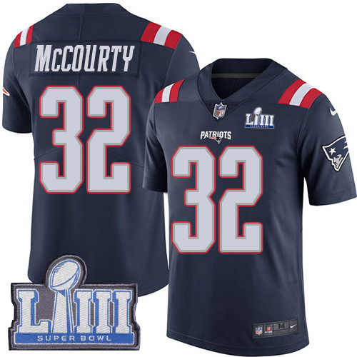 Nike Patriots #32 Devin McCourty Navy Blue Super Bowl LIII Bound Men's Stitched NFL Limited Rush Jersey Nike Patriots #32 Devin McCourty Navy Blue Super Bowl LIII Bound Men's Stitched NFL Limited Rush Jersey