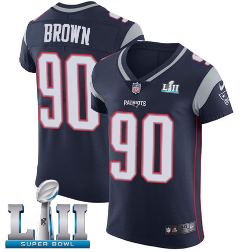Nike Patriots #90 Malcom Brown Navy Blue Team Color Super Bowl LII Men's Stitched NFL Vapor Untouchable Elite Jersey Nike Patriots #90 Malcom Brown Navy Blue Team Color Super Bowl LII Men's Stitched NFL Vapor Untouchable Elite Jersey