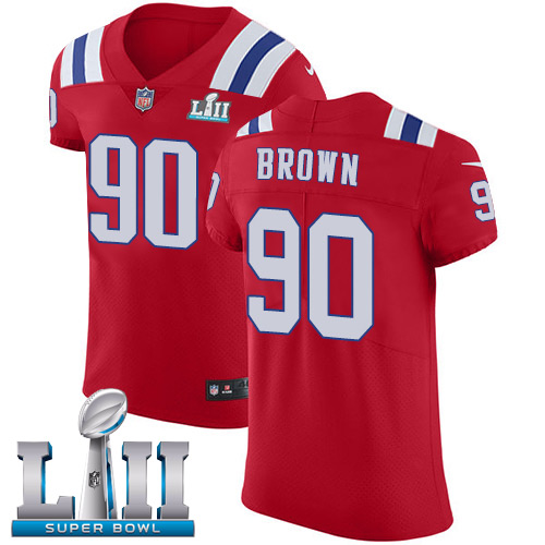Nike Patriots #90 Malcom Brown Red Alternate Super Bowl LII Men's Stitched NFL Vapor Untouchable Elite Jersey Nike Patriots #90 Malcom Brown Red Alternate Super Bowl LII Men's Stitched NFL Vapor Untouchable Elite Jersey