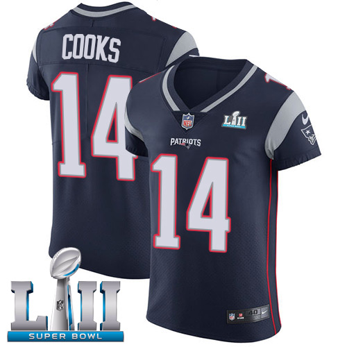 Nike Patriots #14 Brandin Cooks Navy Blue Team Color Super Bowl LII Men's Stitched NFL Vapor Untouchable Elite Jersey Nike Patriots #14 Brandin Cooks Navy Blue Team Color Super Bowl LII Men's Stitched NFL Vapor Untouchable Elite Jersey