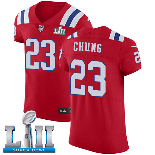 Nike Patriots #23 Patrick Chung Red Alternate Super Bowl LII Men's Stitched NFL Vapor Untouchable Elite Jersey Nike Patriots #23 Patrick Chung Red Alternate Super Bowl LII Men's Stitched NFL Vapor Untouchable Elite Jersey