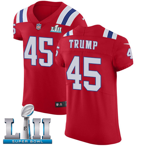 Nike Patriots #45 Donald Trump Red Alternate Super Bowl LII Men's Stitched NFL Vapor Untouchable Elite Jersey Nike Patriots #45 Donald Trump Red Alternate Super Bowl LII Men's Stitched NFL Vapor Untouchable Elite Jersey