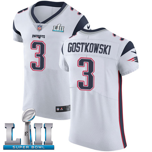 Nike Patriots #3 Stephen Gostkowski White Super Bowl LII Men's Stitched NFL Vapor Untouchable Elite Jersey Nike Patriots #3 Stephen Gostkowski White Super Bowl LII Men's Stitched NFL Vapor Untouchable Elite Jersey