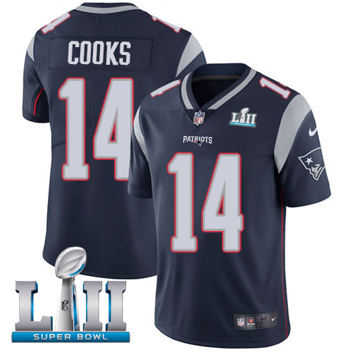 Nike Patriots #14 Brandin Cooks Navy Blue Team Color Super Bowl LII Men's Stitched NFL Vapor Untouchable Limited Jersey Nike Patriots #14 Brandin Cooks Navy Blue Team Color Super Bowl LII Men's Stitched NFL Vapor Untouchable Limited Jersey