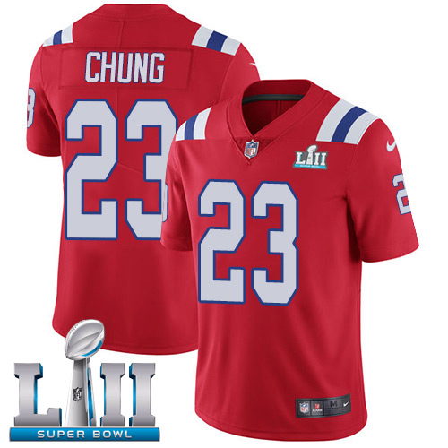 Nike Patriots #23 Patrick Chung Red Alternate Super Bowl LII Men's Stitched NFL Vapor Untouchable Limited Jersey Nike Patriots #23 Patrick Chung Red Alternate Super Bowl LII Men's Stitched NFL Vapor Untouchable Limited Jersey