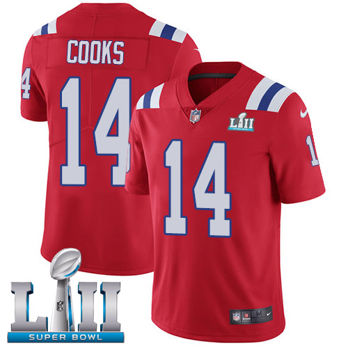 Nike Patriots #14 Brandin Cooks Red Alternate Super Bowl LII Men's Stitched NFL Vapor Untouchable Limited Jersey Nike Patriots #14 Brandin Cooks Red Alternate Super Bowl LII Men's Stitched NFL Vapor Untouchable Limited Jersey