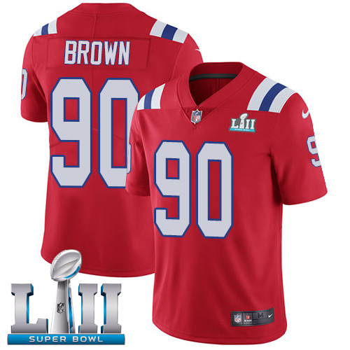 Nike Patriots #90 Malcom Brown Red Alternate Super Bowl LII Men's Stitched NFL Vapor Untouchable Limited Jersey Nike Patriots #90 Malcom Brown Red Alternate Super Bowl LII Men's Stitched NFL Vapor Untouchable Limited Jersey