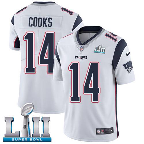 Nike Patriots #14 Brandin Cooks White Super Bowl LII Men's Stitched NFL Vapor Untouchable Limited Jersey Nike Patriots #14 Brandin Cooks White Super Bowl LII Men's Stitched NFL Vapor Untouchable Limited Jersey