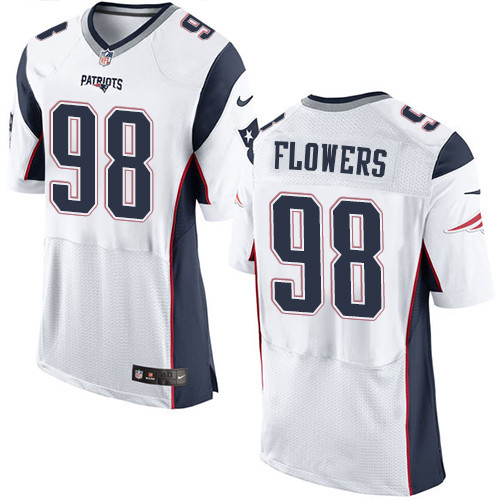 Nike Patriots #98 Trey Flowers White Men's Stitched NFL Elite Jersey Nike Patriots #98 Trey Flowers White Men's Stitched NFL Elite Jersey
