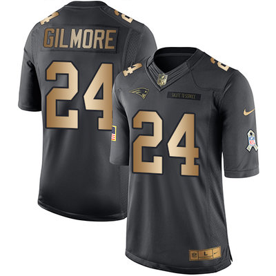 Nike Patriots #24 Stephon Gilmore Black Men's Stitched NFL Limited Gold Salute To Service Jersey Nike Patriots #24 Stephon Gilmore Black Men's Stitched NFL Limited Gold Salute To Service Jersey