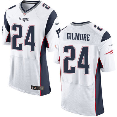 Nike Patriots #24 Stephon Gilmore White Men's Stitched NFL Elite Jersey Nike Patriots #24 Stephon Gilmore White Men's Stitched NFL Elite Jersey