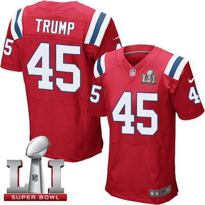 Nike Patriots #45 Donald Trump Red Alternate Super Bowl LI 51 Men's Stitched NFL Elite Jersey Nike Patriots #45 Donald Trump Red Alternate Super Bowl LI 51 Men's Stitched NFL Elite Jersey