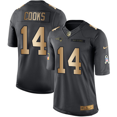 Nike Patriots #14 Brandin Cooks Black Men's Stitched NFL Limited Gold Salute To Service Jersey Nike Patriots #14 Brandin Cooks Black Men's Stitched NFL Limited Gold Salute To Service Jersey