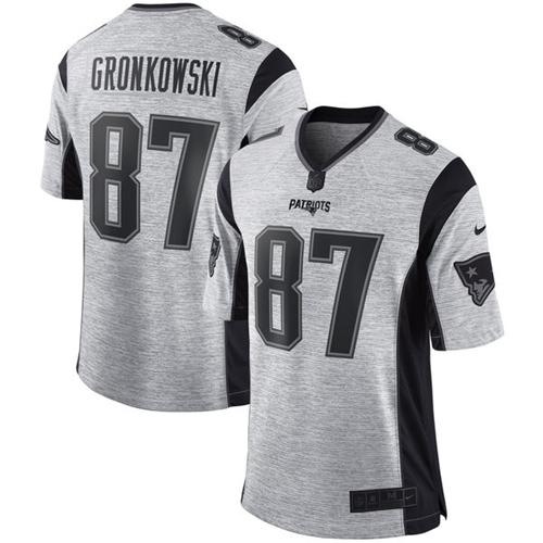Nike Patriots #87 Rob Gronkowski Gray Men's Stitched NFL Limited Gridiron Gray II Jersey Nike Patriots #87 Rob Gronkowski Gray Men's Stitched NFL Limited Gridiron Gray II Jersey