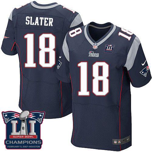 Nike Patriots #18 Matt Slater Navy Blue Team Color Super Bowl LI Champions Men's Stitched NFL Elite Jersey Nike Patriots #18 Matt Slater Navy Blue Team Color Super Bowl LI Champions Men's Stitched NFL Elite Jersey