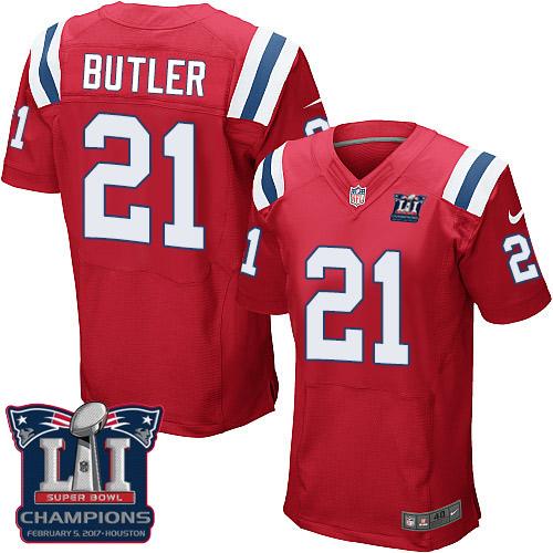 Nike Patriots #21 Malcolm Butler Red Alternate Super Bowl LI Champions Men's Stitched NFL Elite Jersey Nike Patriots #21 Malcolm Butler Red Alternate Super Bowl LI Champions Men's Stitched NFL Elite Jersey