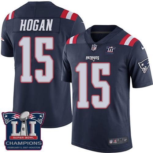 Nike Patriots #15 Chris Hogan Navy Blue Super Bowl LI Champions Men's Stitched NFL Limited Rush Jersey Nike Patriots #15 Chris Hogan Navy Blue Super Bowl LI Champions Men's Stitched NFL Limited Rush Jersey