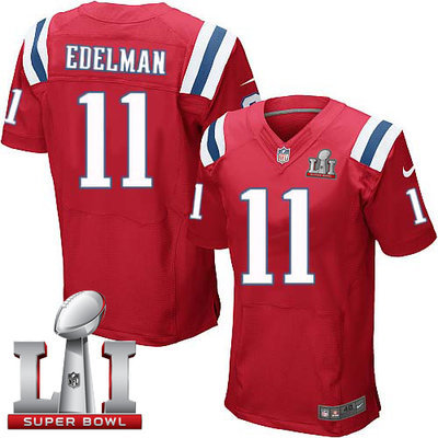 Nike Patriots #11 Julian Edelman Red Alternate Super Bowl LI 51 Men's Stitched NFL Elite Jersey Nike Patriots #11 Julian Edelman Red Alternate Super Bowl LI 51 Men's Stitched NFL Elite Jersey
