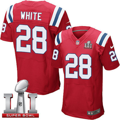 Nike Patriots #28 James White Red Alternate Super Bowl LI 51 Men's Stitched NFL Elite Jersey Nike Patriots #28 James White Red Alternate Super Bowl LI 51 Men's Stitched NFL Elite Jersey