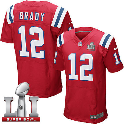 Nike Patriots #12 Tom Brady Red Alternate Super Bowl LI 51 Men's Stitched NFL Elite Jersey Nike Patriots #12 Tom Brady Red Alternate Super Bowl LI 51 Men's Stitched NFL Elite Jersey