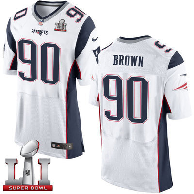 Nike Patriots #90 Malcom Brown White Super Bowl LI 51 Men's Stitched NFL New Elite Jersey Nike Patriots #90 Malcom Brown White Super Bowl LI 51 Men's Stitched NFL New Elite Jersey