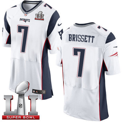 Nike Patriots #7 Jacoby Brissett White Super Bowl LI 51 Men's Stitched NFL Elite Jersey Nike Patriots #7 Jacoby Brissett White Super Bowl LI 51 Men's Stitched NFL Elite Jersey