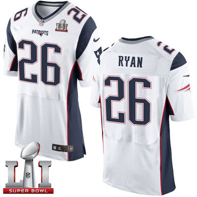 Nike Patriots #26 Logan Ryan White Super Bowl LI 51 Men's Stitched NFL New Elite Jersey Nike Patriots #26 Logan Ryan White Super Bowl LI 51 Men's Stitched NFL New Elite Jersey