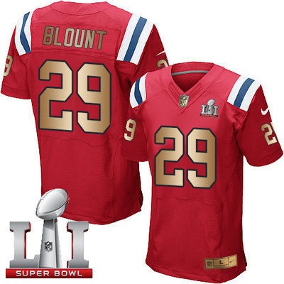 Nike Patriots #29 LeGarrette Blount Red Alternate Super Bowl LI 51 Men's Stitched NFL Elite Gold Jersey Nike Patriots #29 LeGarrette Blount Red Alternate Super Bowl LI 51 Men's Stitched NFL Elite Gold Jersey