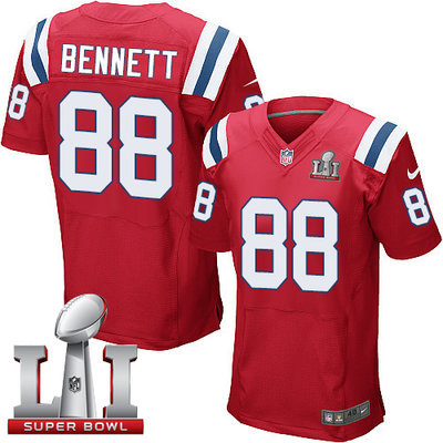 Nike Patriots #88 Martellus Bennett Red Alternate Super Bowl LI 51 Men's Stitched NFL Elite Jersey Nike Patriots #88 Martellus Bennett Red Alternate Super Bowl LI 51 Men's Stitched NFL Elite Jersey