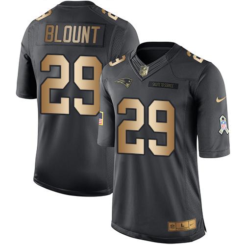 Nike Patriots #29 LeGarrette Blount Black Men's Stitched NFL Limited Gold Salute To Service Jersey Nike Patriots #29 LeGarrette Blount Black Men's Stitched NFL Limited Gold Salute To Service Jersey