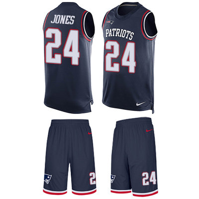 Nike Patriots #24 Cyrus Jones Navy Blue Team Color Men's Stitched NFL Limited Tank Top Suit Jersey Nike Patriots #24 Cyrus Jones Navy Blue Team Color Men's Stitched NFL Limited Tank Top Suit Jersey