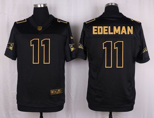 Nike Patriots #11 Julian Edelman Black Men's Stitched NFL Elite Pro Line Gold Collection Jersey Nike Patriots #11 Julian Edelman Black Men's Stitched NFL Elite Pro Line Gold Collection Jersey