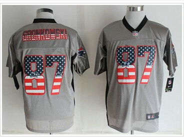 Nike New England Patriots #87 Rob Gronkowski Grey NFL Elite USA Flag Fashion Jersey Nike New England Patriots #87 Rob Gronkowski Grey NFL Elite USA Flag Fashion Jersey