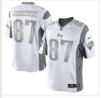 New New England Patriots #87 Rob Gronkowski White Platinum Jersey New New England Patriots #87 Rob Gronkowski White Platinum Jersey