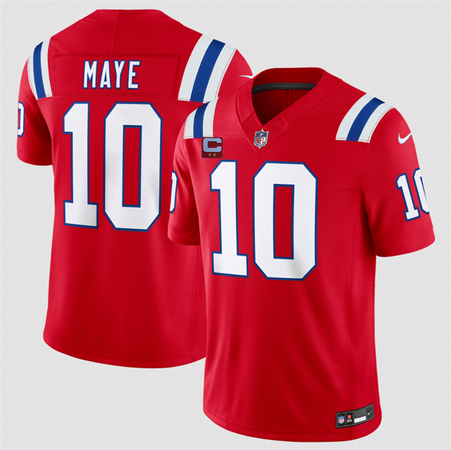 Men's New England Patriots #10 Drake Maye Red 2026 F.U.S.E. 2-Star C Pach Vapor Limited Stitched Football Jersey Men's New England Patriots #10 Drake Maye Red 2026 F.U.S.E. 2-Star C Pach Vapor Limited Stitched Football Jersey