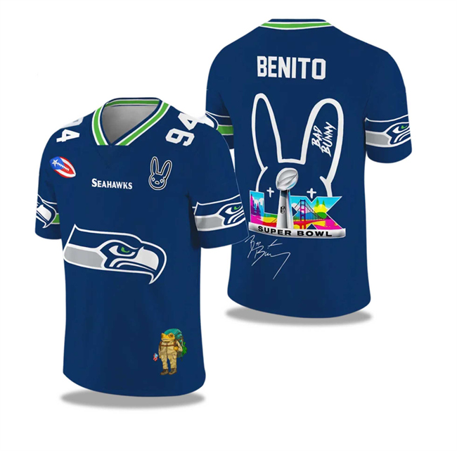 Men's Seattle Seahawks 2025 2026 Bowl LX Print Jersey Men's Seattle Seahawks 2025 2026 Bowl LX Print Jersey