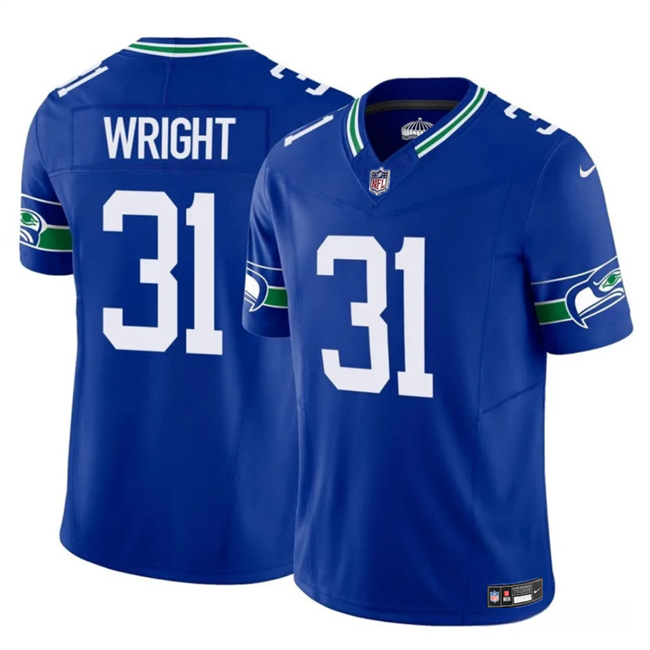 Men's Seattle Seahawks #31 Jacardia Wright Royal 2025 F.U.S.E Throwback Vapor Limited Stitched Football Jersey Men's Seattle Seahawks #31 Jacardia Wright Royal 2025 F.U.S.E Throwback Vapor Limited Stitched Football Jersey