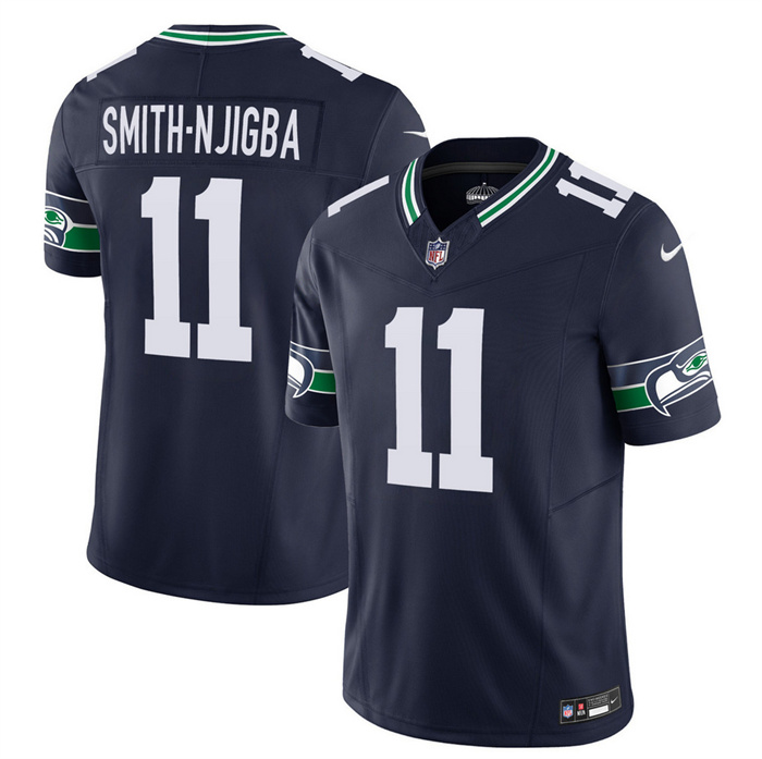 Men's Seattle Seahawks #11 Jaxon Smith-Njigba 2023 F.U.S.E. Navy Limited Stitched Football Jersey Men's Seattle Seahawks #11 Jaxon Smith-Njigba 2023 F.U.S.E. Navy Limited Stitched Football Jersey