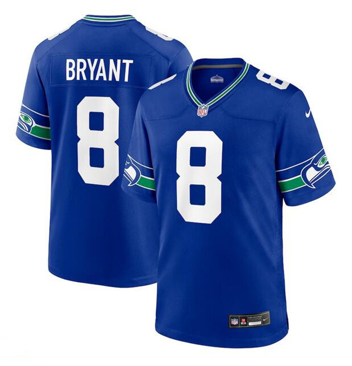 Men's Seattle Seahawks #8 Coby Bryant Royal Throwback Player Stitched Game Jersey Men's Seattle Seahawks #8 Coby Bryant Royal Throwback Player Stitched Game Jersey