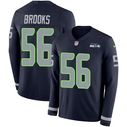 Nike Seahawks #56 Jordyn Brooks Steel Blue Team Color Men's Stitched NFL Limited Therma Long Sleeve Jersey Nike Seahawks #56 Jordyn Brooks Steel Blue Team Color Men's Stitched NFL Limited Therma Long Sleeve Jersey
