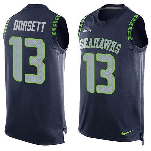 Nike Seahawks #13 Phillip Dorsett Steel Blue Team Color Men's Stitched NFL Limited Tank Top Jersey Nike Seahawks #13 Phillip Dorsett Steel Blue Team Color Men's Stitched NFL Limited Tank Top Jersey