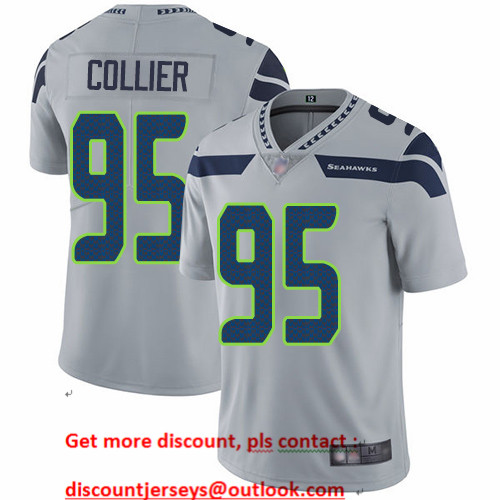 Seahawks #95 L.J. Collier Grey Alternate Men's Stitched Football Vapor Untouchable Limited Jersey Seahawks #95 L.J. Collier Grey Alternate Men's Stitched Football Vapor Untouchable Limited Jersey
