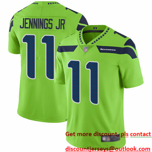 Seahawks #11 Gary Jennings Jr. Green Men's Stitched Football Limited Rush Jersey Seahawks #11 Gary Jennings Jr. Green Men's Stitched Football Limited Rush Jersey