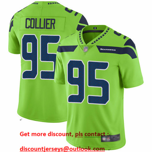Seahawks #95 L.J. Collier Green Men's Stitched Football Limited Rush Jersey Seahawks #95 L.J. Collier Green Men's Stitched Football Limited Rush Jersey