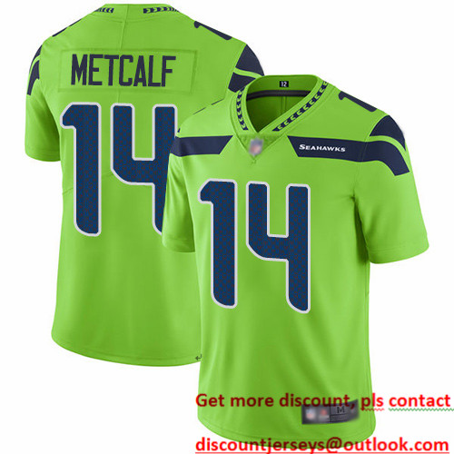Seahawks #14 D.K. Metcalf Green Men's Stitched Football Limited Rush Jersey Seahawks #14 D.K. Metcalf Green Men's Stitched Football Limited Rush Jersey