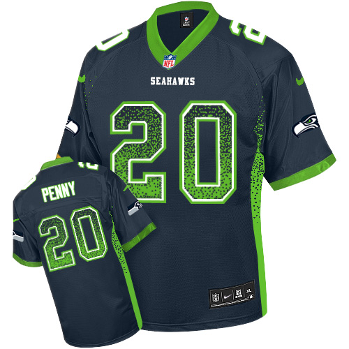 Nike Seahawks #20 Rashaad Penny Steel Blue Team Color Men's Stitched NFL Elite Drift Fashion Jersey Nike Seahawks #20 Rashaad Penny Steel Blue Team Color Men's Stitched NFL Elite Drift Fashion Jersey