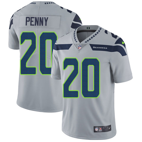 Nike Seahawks #20 Rashaad Penny Grey Alternate Men's Stitched NFL Vapor Untouchable Limited Jersey Nike Seahawks #20 Rashaad Penny Grey Alternate Men's Stitched NFL Vapor Untouchable Limited Jersey